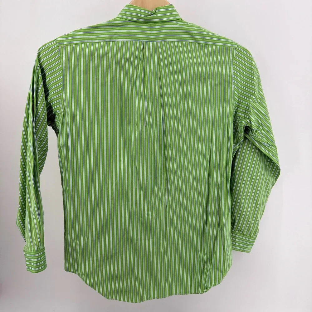 Ralph Lauren Classic Fit Mens Green Multi Stripe Button‎ Down Shirt 16.5 34/35